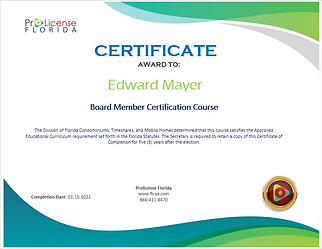 Florida Condo HOA Board Member Certification Prolicense